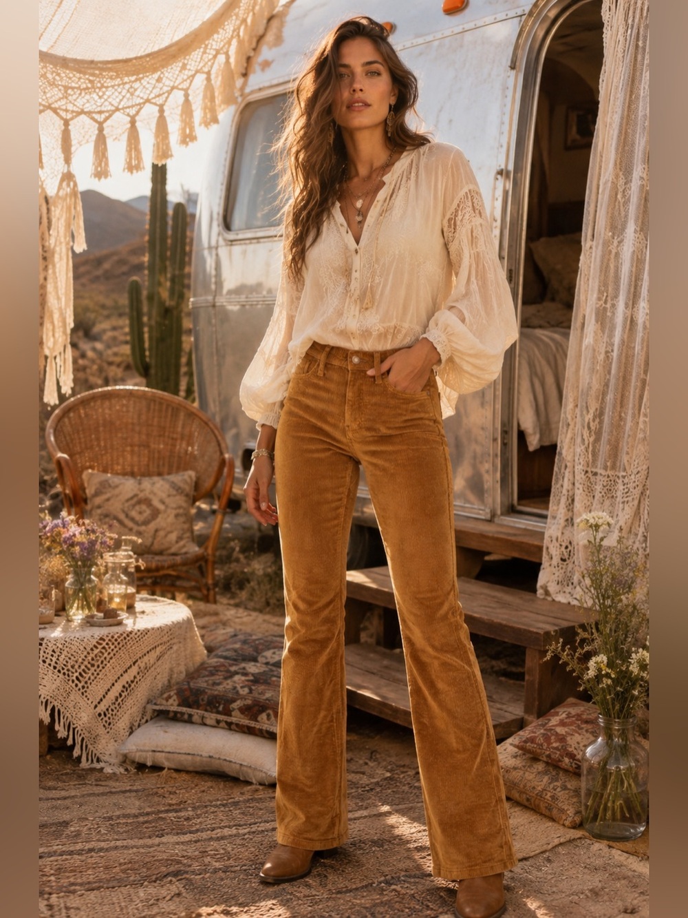 Judy Blue Cordelia Bootcut Corduroy Pants - Camel
